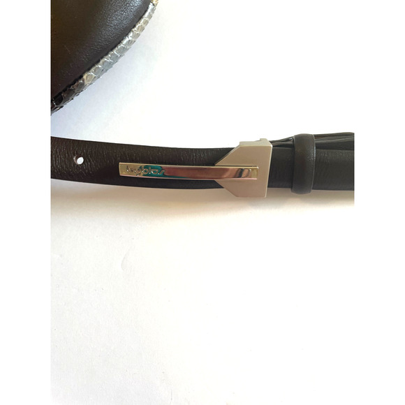 Y2K Byblos Belt Bag Haircalf Leather Snakeskin Print Flap Vintage Designer Italy - Picture 10 of 16